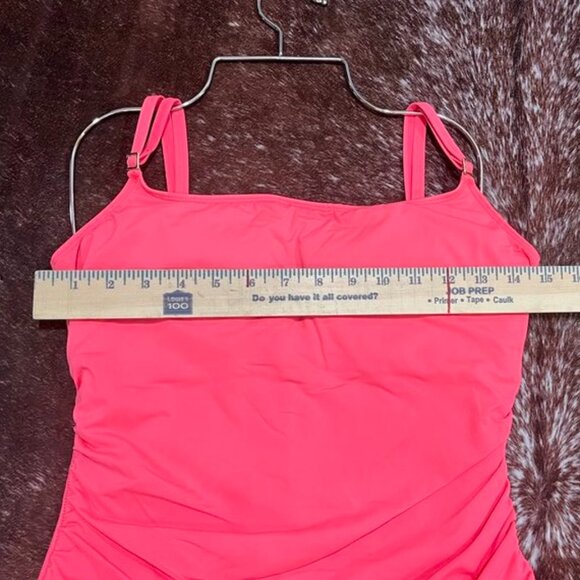 La Blanca Island Goddess Lingerie One-Piece Swimsuit Guava Pink 10 (M/L Est.) - Picture 5 of 10